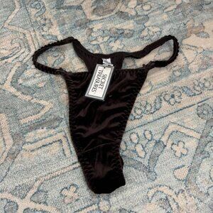 Secret Treasures Vintage Velvet Glossy Thong String Panties Bikini High Cut Y2K